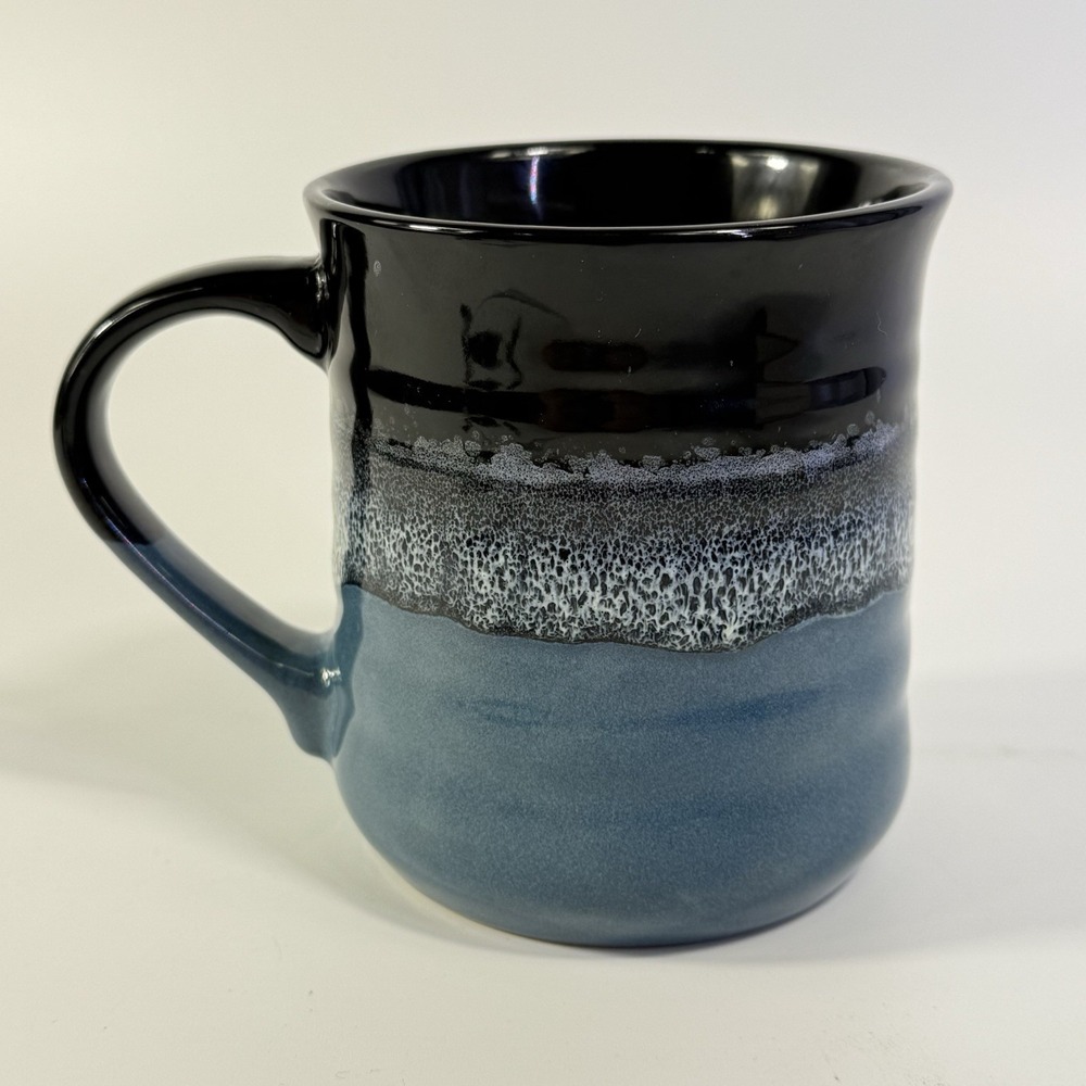 Outer Banks NC Pottery PCF Souvenir Mug Lighthouse 2 Tone Drip Glaze Large - Picture 4 of 11